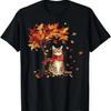 Cat Leaf Fall Tree Hello Autumn Thanksgiving It_s Y_all T Shirt