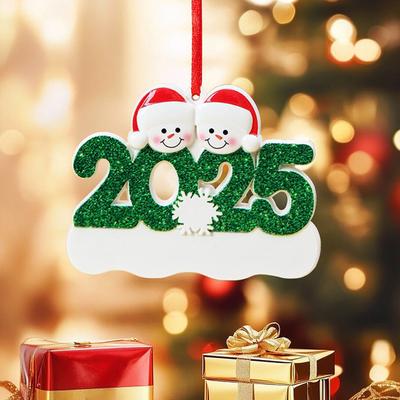 Personalisierte Weihnachtskugeln 2025 Individuelle Familie mit 2/3/4/5/6 Schneemann-Kugeln für Weihnachtsbaumschmuck