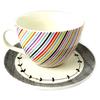 Les Trésors De Lily [N8501] - Cup + Saucer 'Vintage Design' Multicolored Stripes - 11x7 Cm