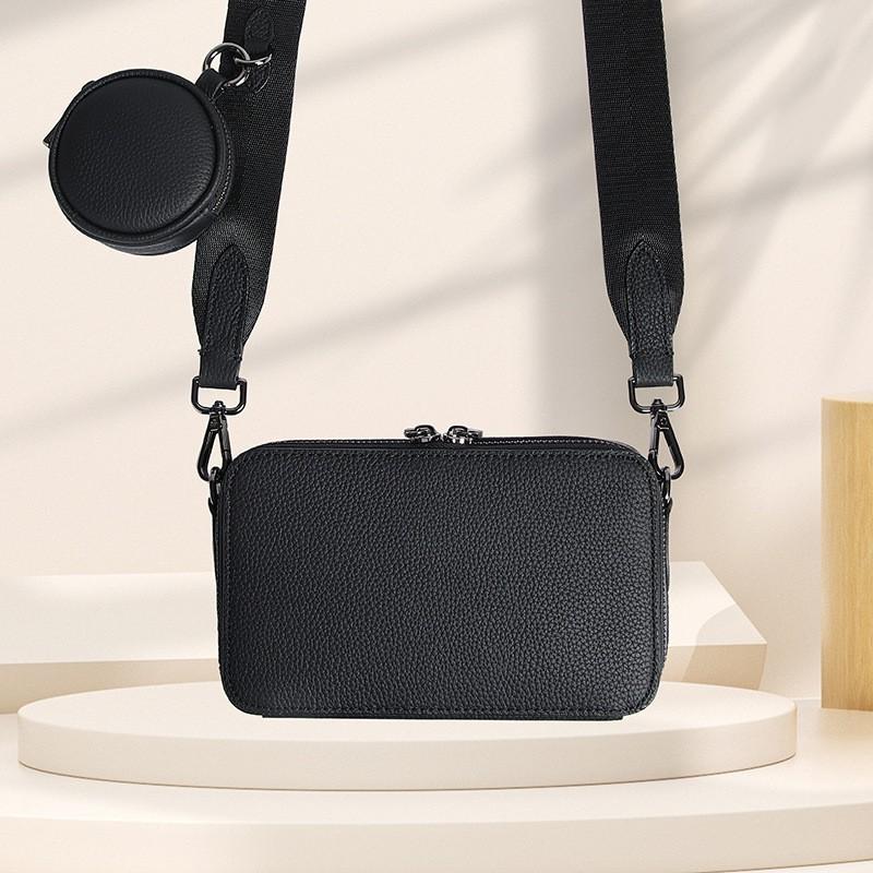 Leather Shoulder Bag Men Portable Outings Trendy Fashionable Men s Versatile Crossbody