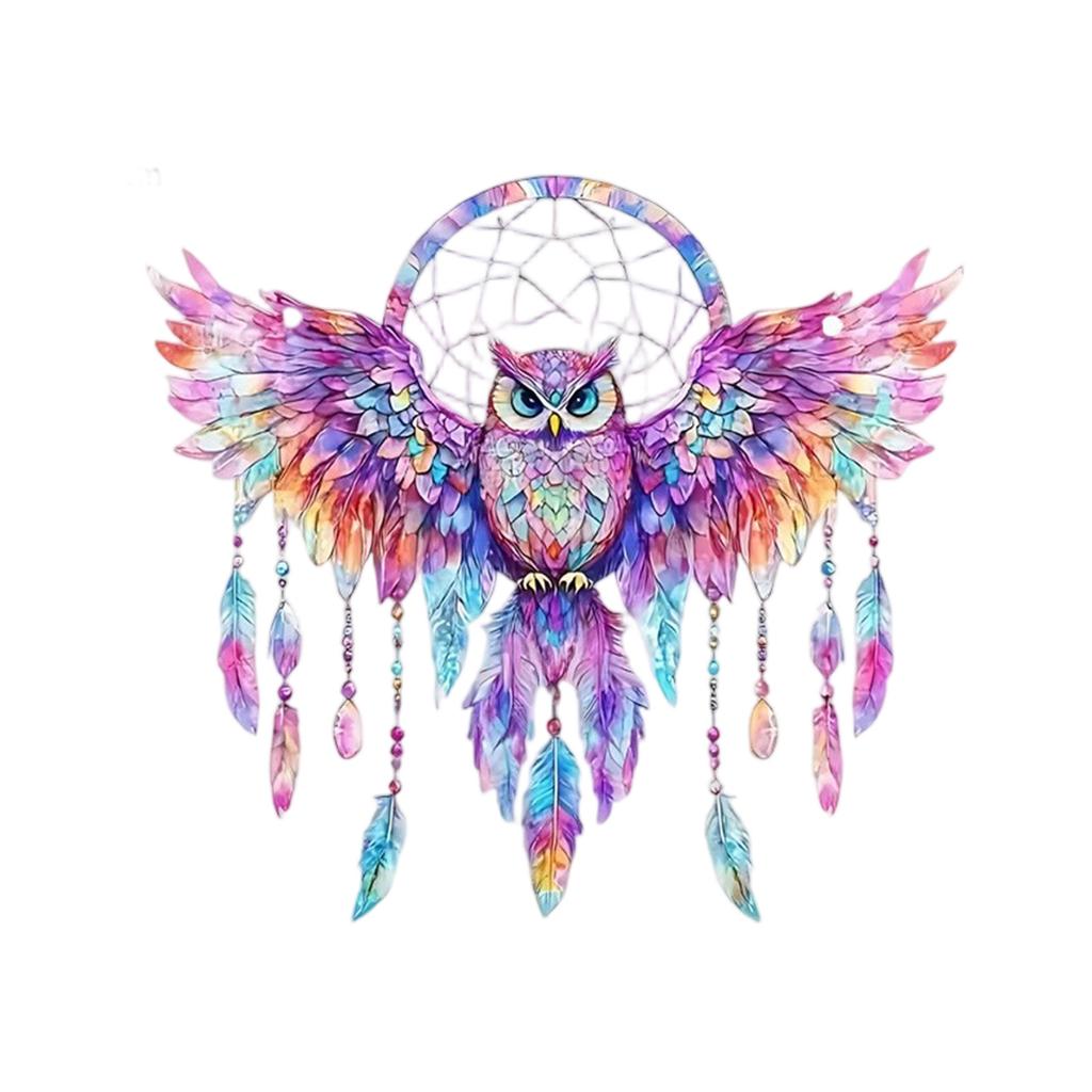 Sky Blue Bird Colorful Art Decoration, Colorful Translucent Pendant Home Decoration (8 Inches)