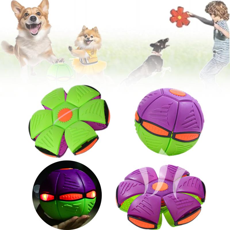 Ball Flying Saucer Deformation Frisbee Bouncing Music Lights Kid Toy Outdoor Pet