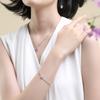 BELLA BOX Korean Version Temperament Heart Pink Four-leaf Clover Copper Silver Plated Bracelet Female Simple Personality Love Bracelet
