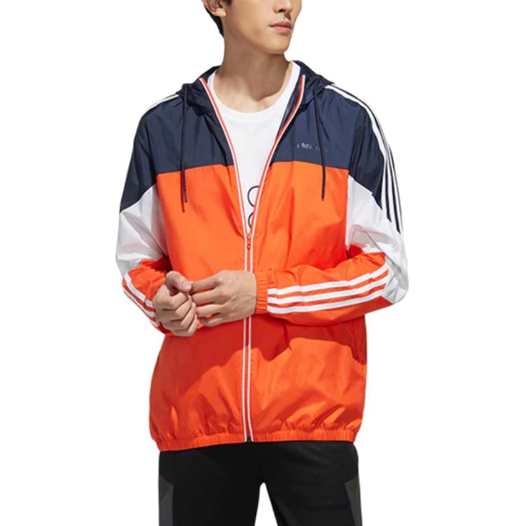 Adidas Neo Jackets Men's Bright Orange Hooded Moderate Other FH6631
