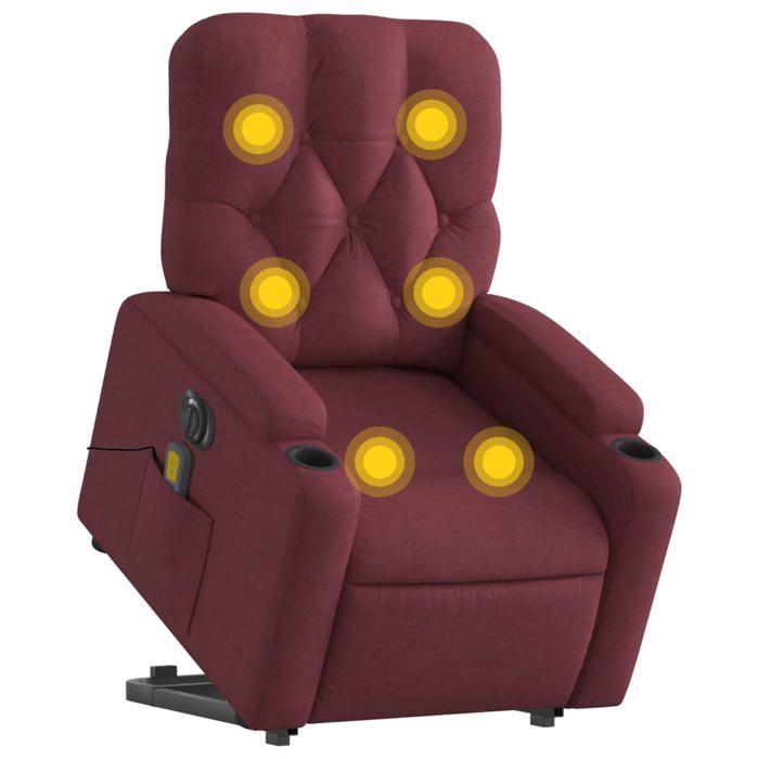 VidaXL Fauteuil Inclinable de Massage Électrique, Chaise de Relaxation avec Dossier et Repose-pied Réglables, Siège de 3204749