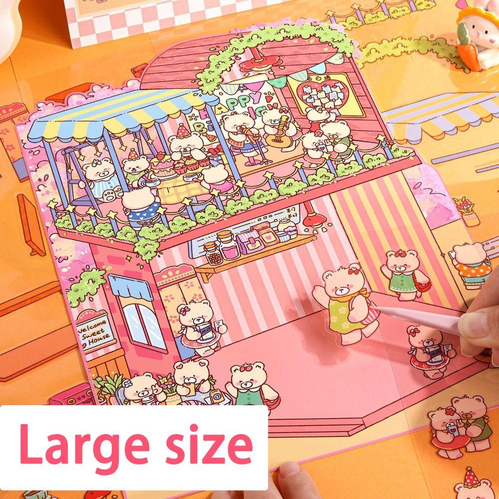 New Large Miniature Scene 3D Stickers DIY 3D Visual Stacking Sticker Three-dimensional Landscaping Stickers Children Gift