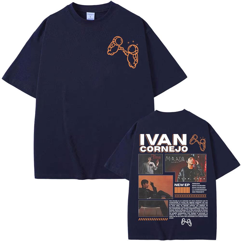 Singer Ivan Cornejo Mirada 2025 Tour Merch T Shirts Men Women Vintage Trend High Street T-shirt Casual O-Neck Oversized T Shirt