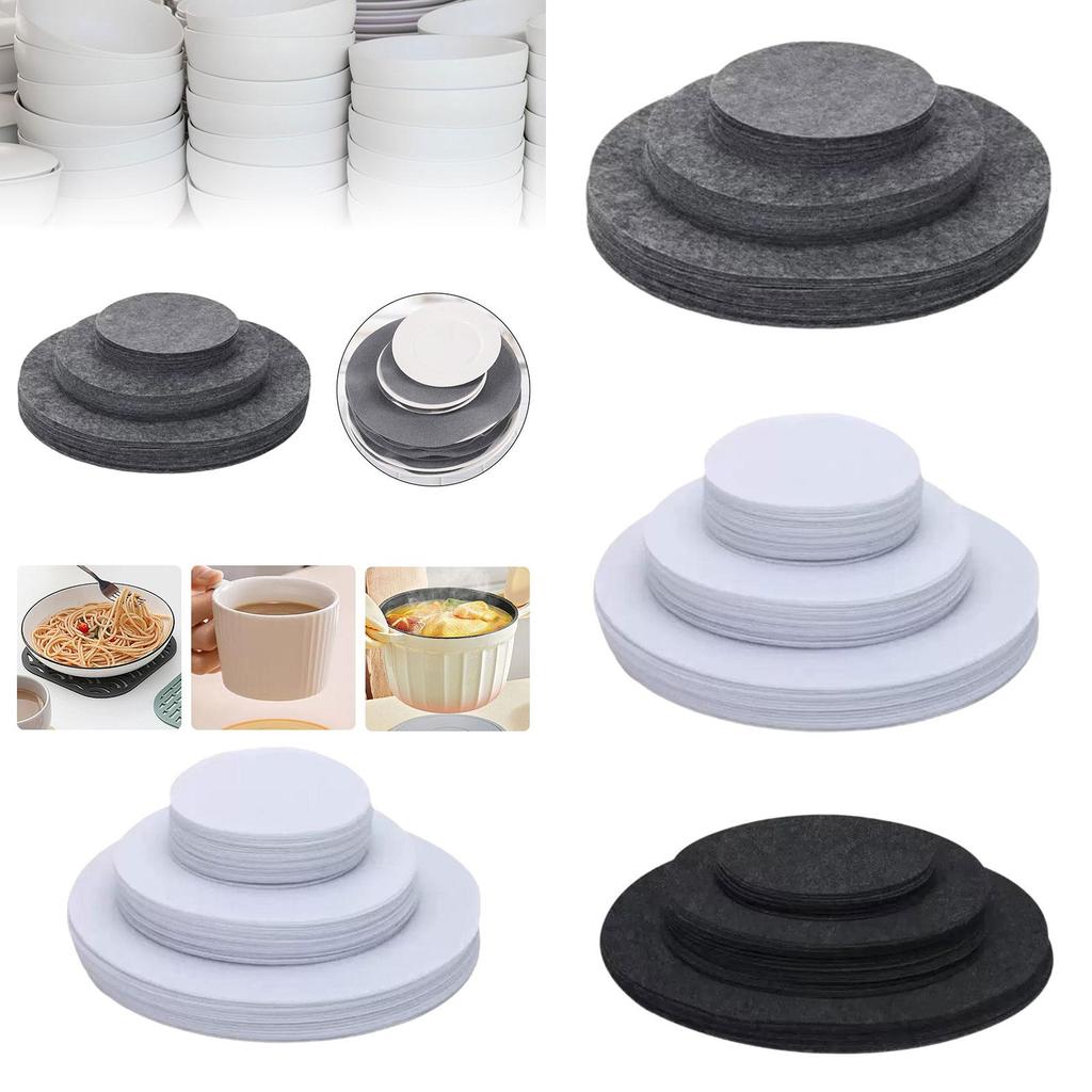 Felt Plate Dividers China Storage Containers Dividers Round Portable Household Kitchen Storage Protectors Pads