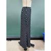Women High Waist Polka Dot Mermaid Maxi Skirt Slim Fit Elegant Long Skirt