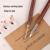 Dual-ended Sandalwood Handle Nail Art Pen: Multi-functional Japanese Silicone Gel Mixer, Carving Tool, Scraper, Embosser, and Color Painting Tool.