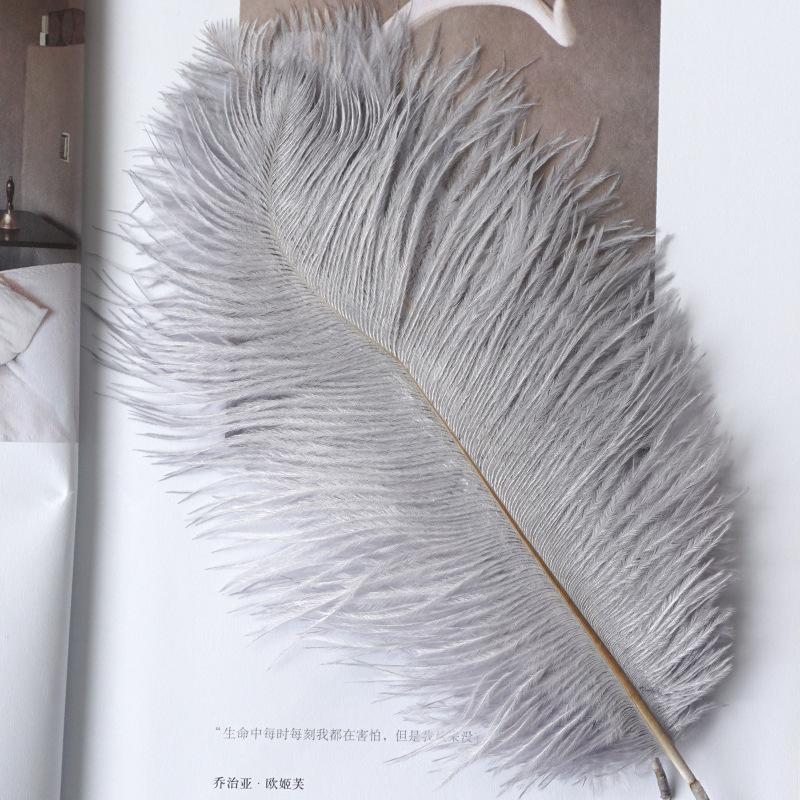 22-Color Ostrich Fur Big Feathers Wedding Background Wall Decorative Wall White Pink Feather Flower Arrangement 20-25Cm