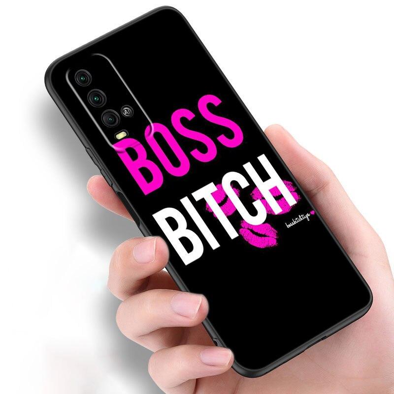 Boss Bitch Phone Case For Xiaomi Redmi Note 10 9 Pro Max 10S 10T 9A 9C 9S 9T 8A 8T 8 7 Pro Soft TPU Black Cover