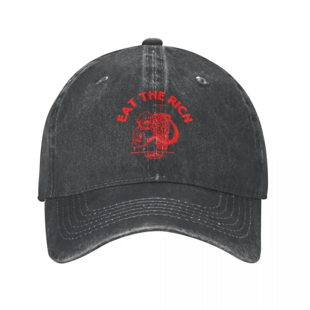 Jedz Bogatych Kebab Unisex Styl Czapki z Daszkiem Bawełniane Czapki z Efektem Zniszczenia Czapka Vintage Outdoor Treningi Prezent Czapka Snapback