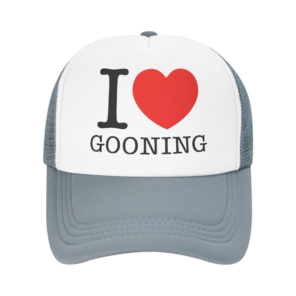 Summer Mesh Sun Hats I Love Gooning Summer Baseball Cap Trendy Trucker Hat Unisex-Teens Print Hiking Fishing Snapback Cap