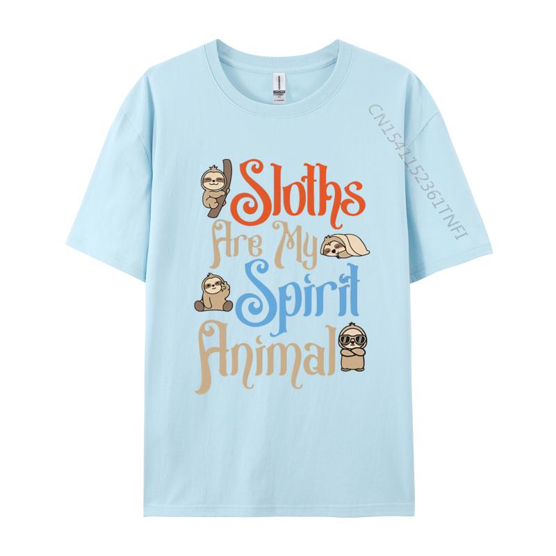 Sloths Are My Spirit Animal Funny Sloth T Shirts Men Pure Cotton Tees Free Shipping Graphic Tee Shirt