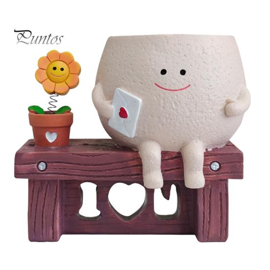 

Подсолнух, улыбающееся лицо, горшок для цветов, смоляной мультяшный головной убор, цветочный горшок для помещений, кактусов, суккулентов, растений, контейнеров для дома, балкона, сада, украшения бежевый