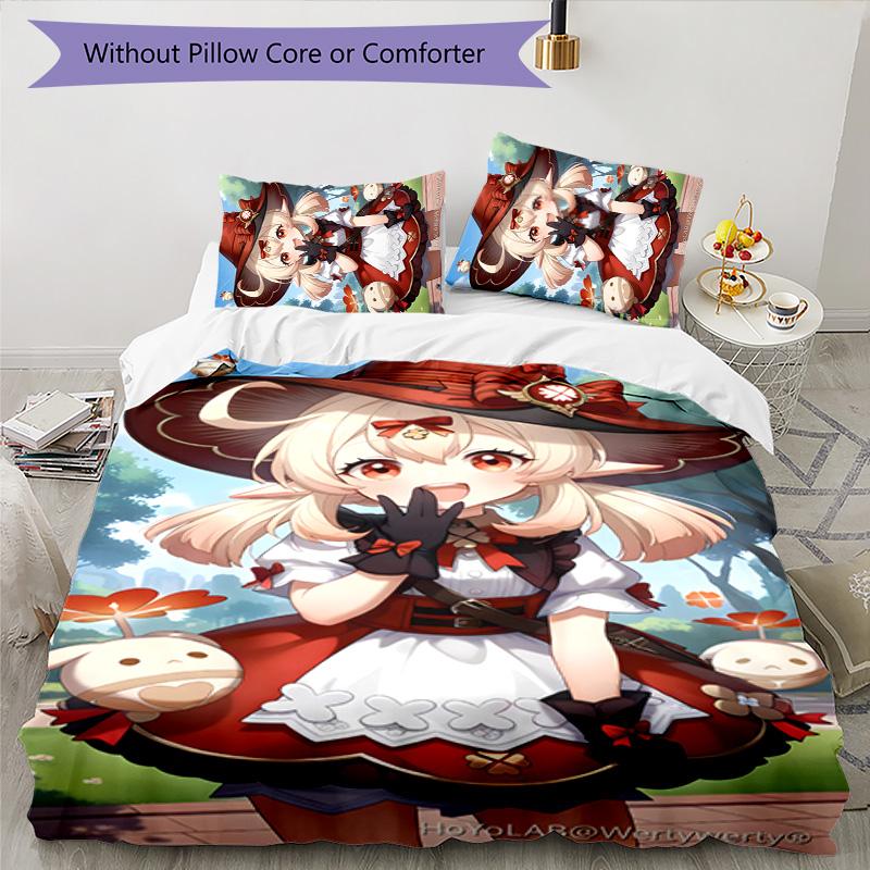 Klee 3pcs Bedding Set Duvet Cover Closure Includes 1 Duvet Cover & 2 Pillowcases for All Seasons Bedroom Home Dorm Decor