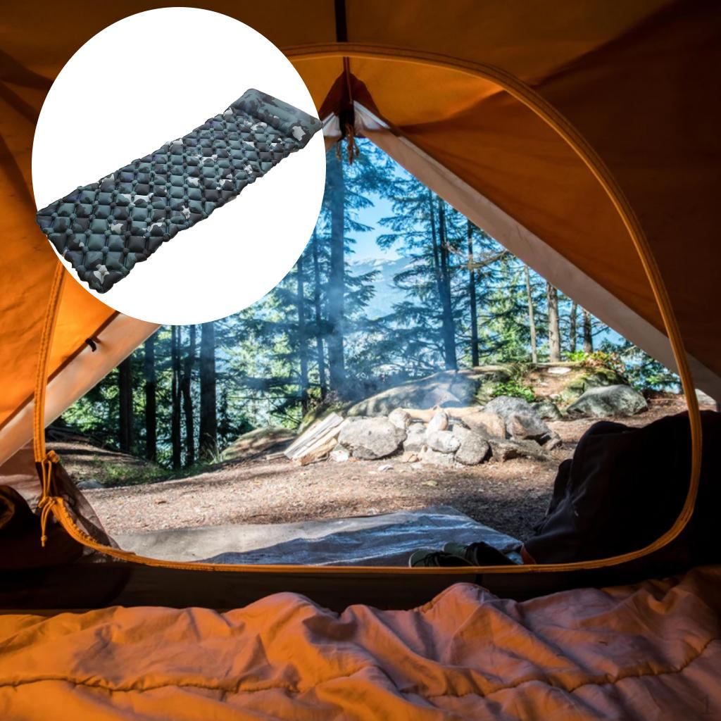 Camping Portable Inflatable Mattress, Foldable Sleeping Hiking, camouflage