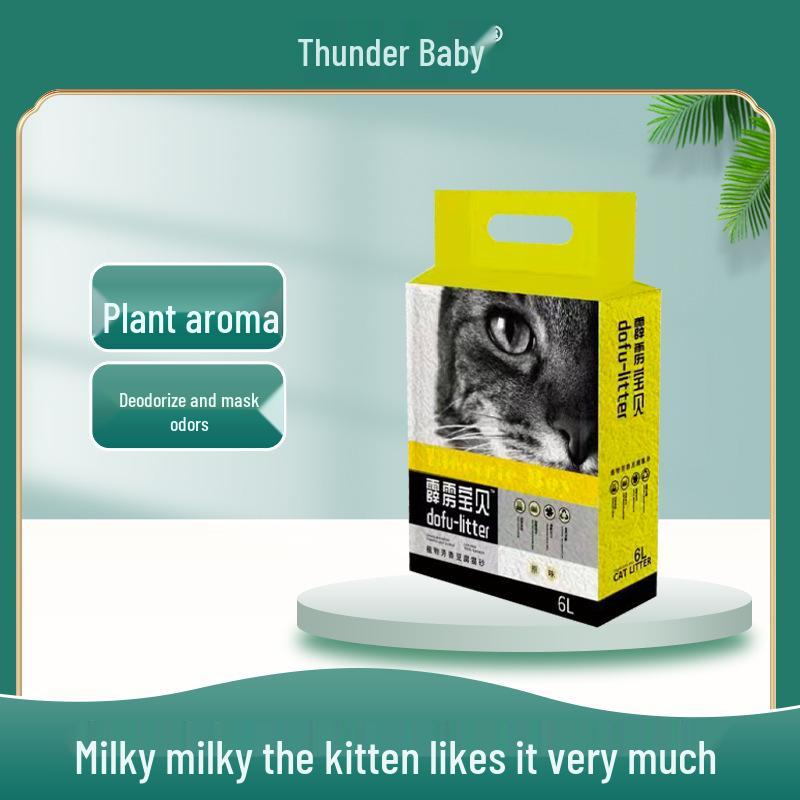 

Pili Baby Milky Scent Clumping Tofu Cat Litter - Deodorizing, Flushable, Pine Blend 4-in-1 Blend 4.2lb Single Pack