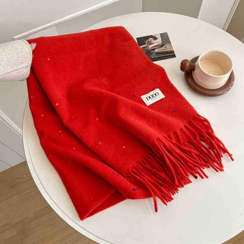 Womens Winter Warm Knitted Scarf With Mohair Blend Soft Shawl Students Casual Wear