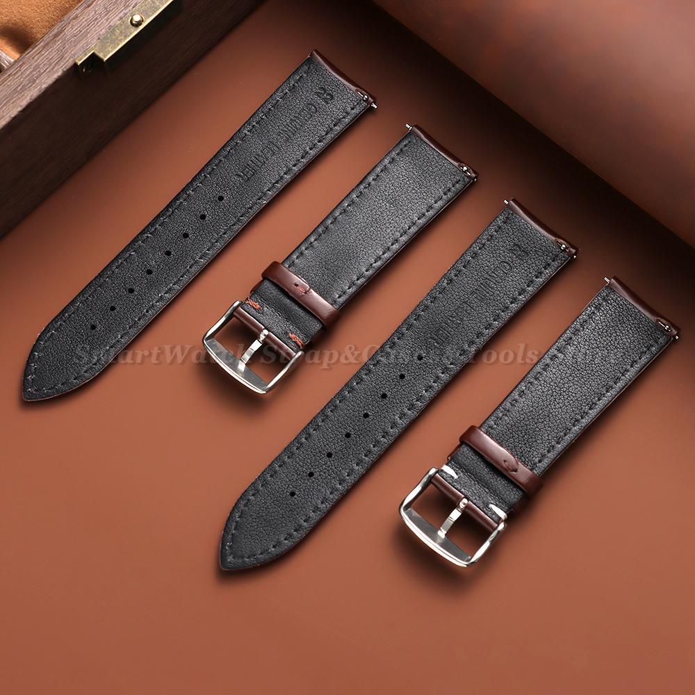 Glossy Oil Wax Leather Watch Strap for Men 18mm 19mm 20mm 21mm 22mm Universal Watch Band Brown Wristband Quick Release Bracelets
