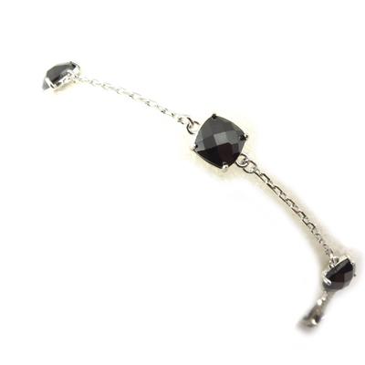 [K3424] - Black 'Unique' Silver Bracelet