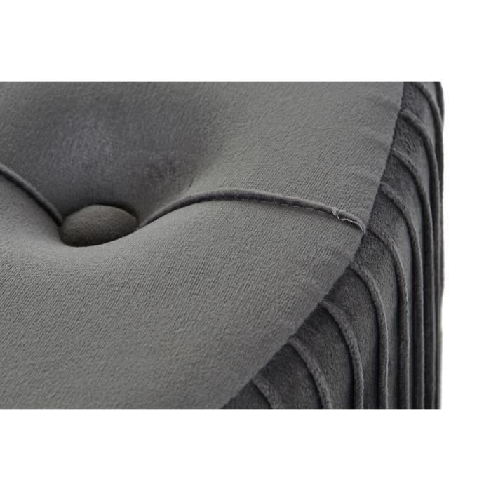 Repose-pied en velours - Bois MDF - Blanc