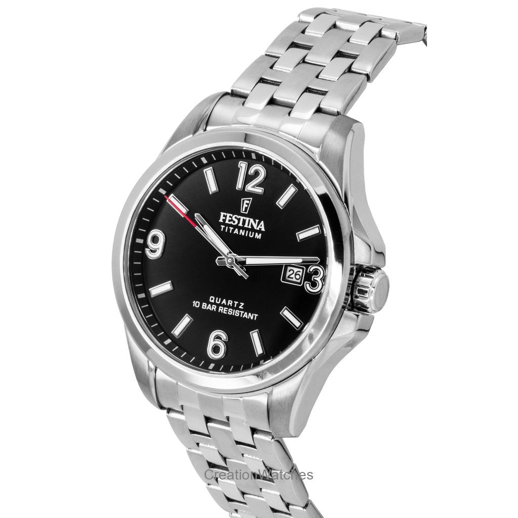Festina Titanium Black Dial Quartz F20696-3 100M Men's Watch