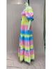 2025 European & American Women's Floral One-Shoulder Long Dress - Spring/Summer Fashion