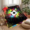 Colorful Soccer Ball Art  Blanket Personalized Name Flannel Blanket Soft Cozy Plush Throw for Sofa Bed Lightweight Home Decor