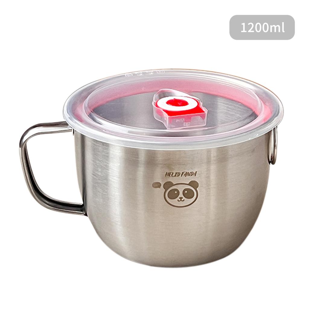1200ML 304 Stainless Steel Instant Noodles Bowl Large Capacity Lunch Box Ramen Bowl Portable Food Container With Lid
