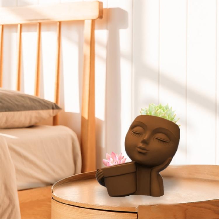 Creative Human Face for Doll Silicone Mold Epoxy Resin Casting Succulent Pot