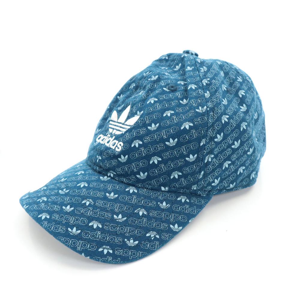unused adidas Trefoil logo all-over pattern cap OSFW Navy Women Used