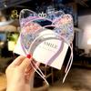 1PCS Cute Glitter Cat Ear Hair Bands for Girls Crown Colorful GirlsParty Headwear Kids Fashion Hair Accessories  FDr09