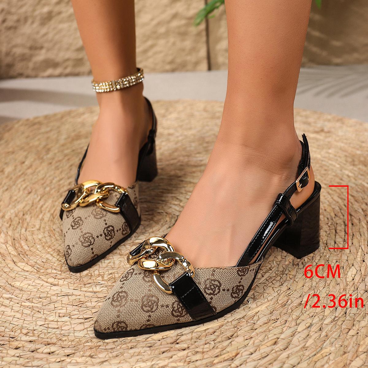 Chunky Heels, Low-cut Shoes, Casual High-heeled Women s Sandals 35