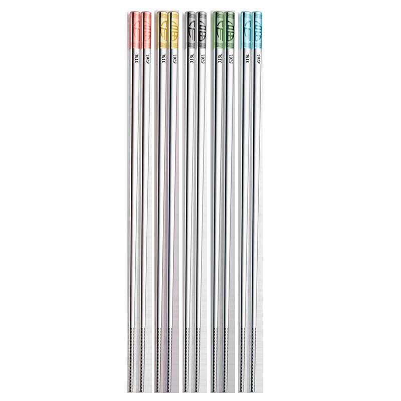 Green Portable Stainless Steel Chopsticks & Case (2-Pack)