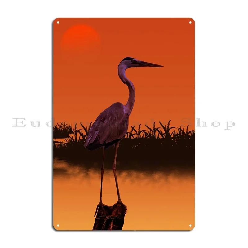 Crane Metal Plaque Poster Design Poster Bar Designs Decoration Tin Sign Poster 20x30cm（7.8x11.8inch）
