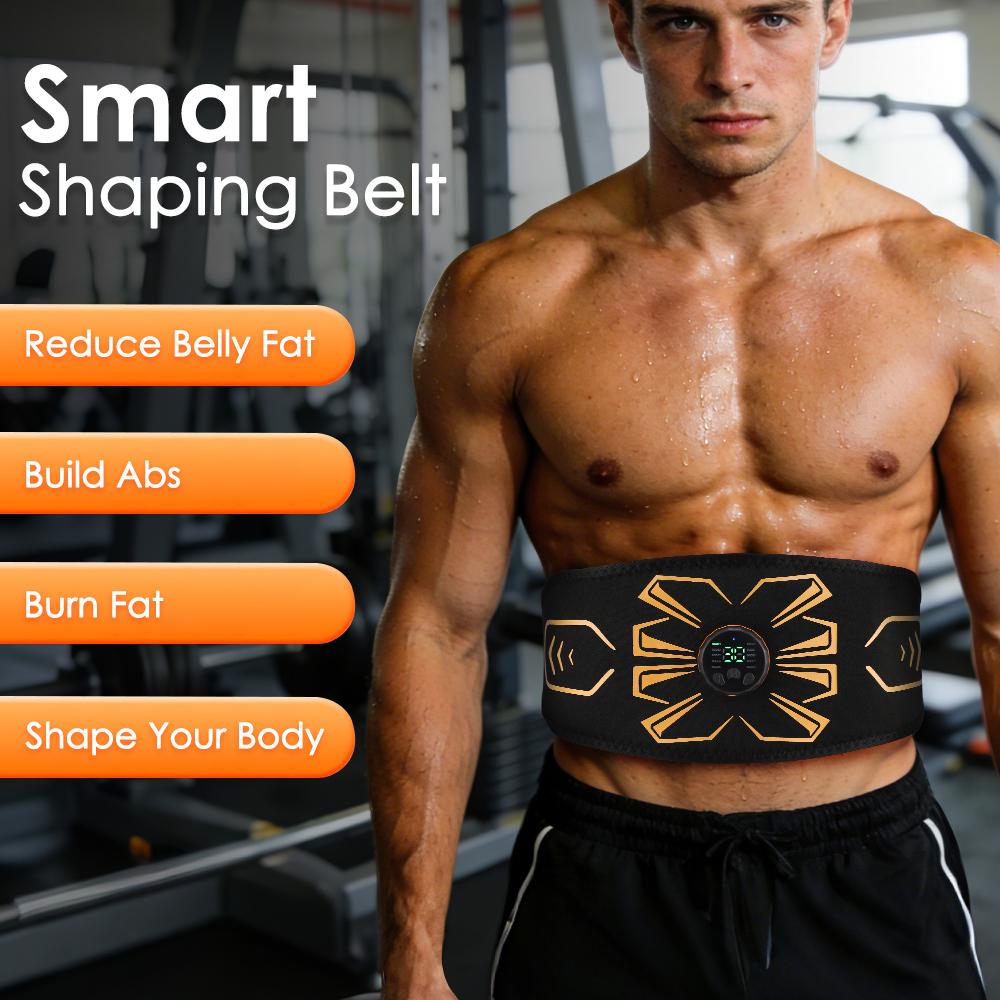 Smart Muscle Toner Abdominal Toning Belt Abs Trainer Home Gym Training Fitness Equipment USB Rechargeable Body Massager