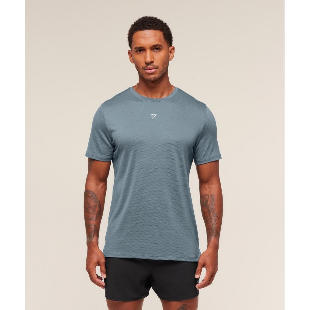 Gymshark Running T shirT Iron Blue A3c2s ucTm