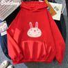 Omori Hoddie Kawaii Pink Bunnyprinting Hoodies Man Woman Harajuku Sweatshirts Pocket Clothes