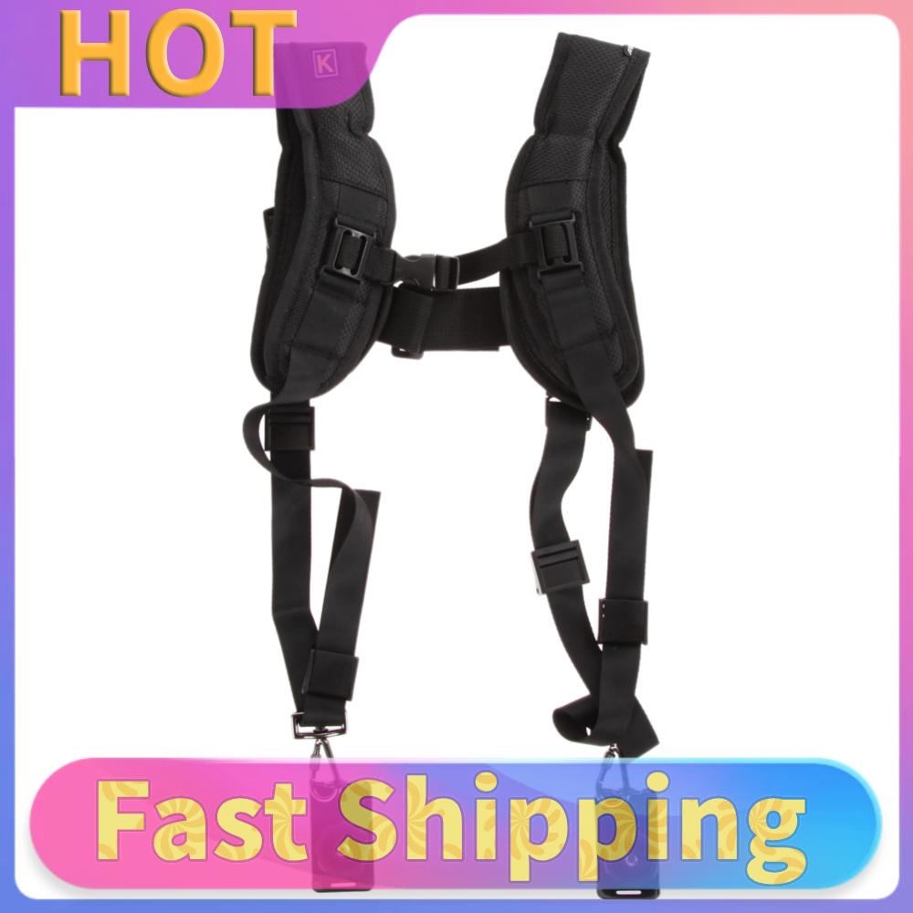 Camera Suspender Portable Shoulder Strap Camera Mount Quick Adjustment Accessories for Two DSLR Digital Cameras