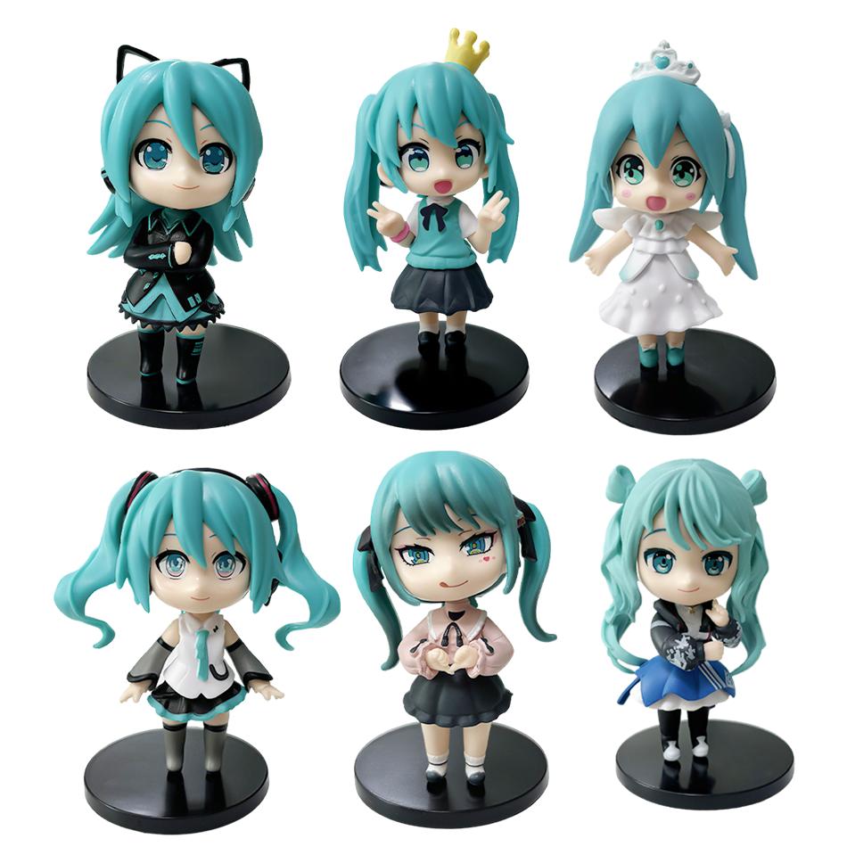 6 PCS Hatsune Miku Q Edition Series Handmade Blind Box Children's Toys Birthday Halloween Christmas Gift Desktop Decoration
