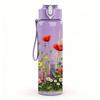 1PC Wild Mixed Meadow Flower Group 750ml Color Plastic Water Bottle Leakproof Flip Straw Lid For Sports Office Home Use