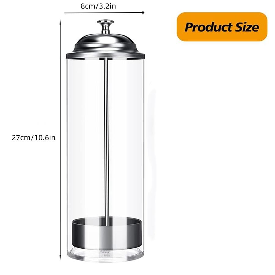 

Прозрачный пластиковый диспенсер-держатель для соломинок с крышкой из нержавеющей стали для стандартных соломинок Прозрачный органайзер для соломинок Кухонные принадлежности чистый