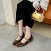 Sheepskin Version~ Xiaoxiangfeng Genuine Leather Soft-soled Mary Jane Shoes Women's Inner Height Increase Thick-soled Small Leather Shoes Shallow M