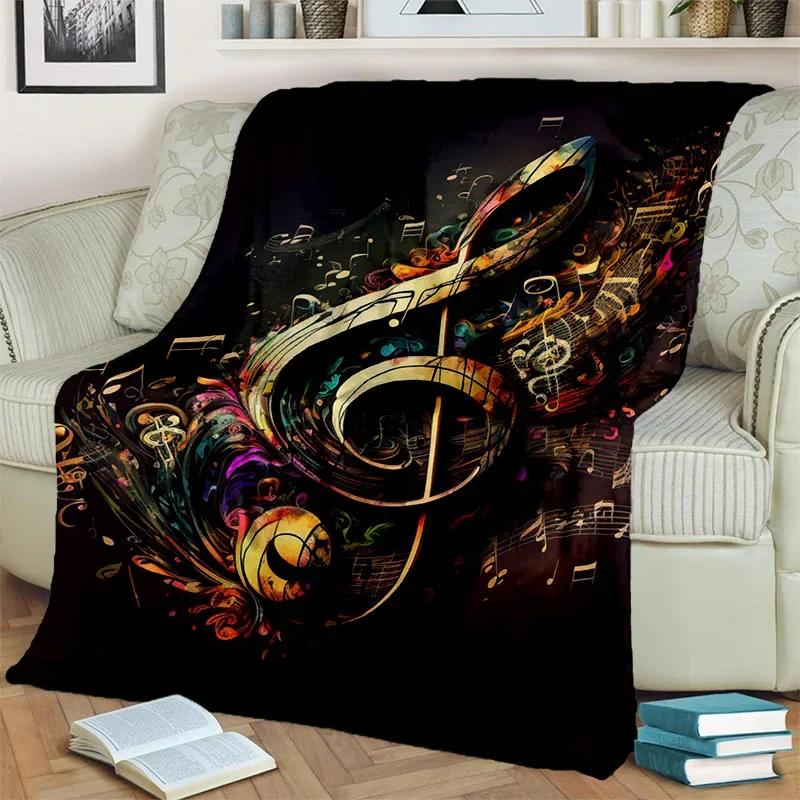 3D Colorful Musical Note Music Score Blanket,Soft Throw Blanket for Home Bedroom Bed Sofa Picnic Travel Office Cover Blanket Kid