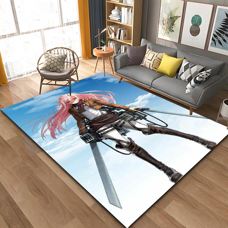 Anime Zero-Two DARLING In The FRANXX Area Rug,Carpet Rug for Living Room Bedroom Sofa Doormat Decoration, Kid Non-slip Floor Mat