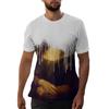 Gothic Cross & Wing Print Short Sleeve T-Shirt, Stylish Streetwear