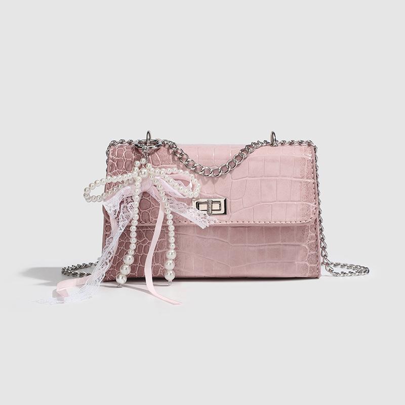 

Новая модная женская сумка универсальная с крокодиловым узором цепочка маленькая квадратная сумка на одно плечо сумка-мессенджер тренд розовый