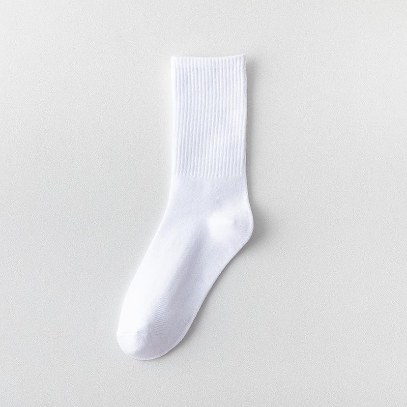 Summer Thin Mid-calf Socks for Women, Solid-color Trendy Sports Socks, Breathable Cotton Socks